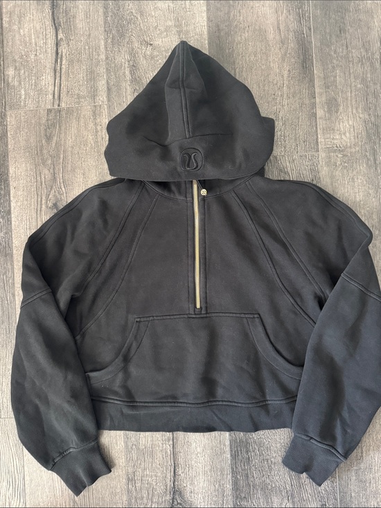 lululemon athletica Tops - Lululemon Scuba Oversized Half-Zip Hoodie Black/GOLD XS/S